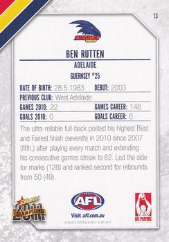 2011 Select AFL Champions #13 Ben Rutten Back